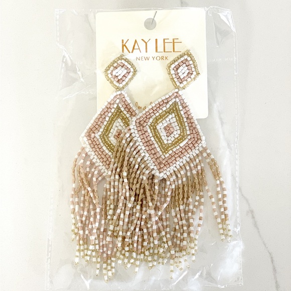 💝 FINAL SALE KAYLEE Handmade Beaded Tassel Earrings- Boho Drop Fringe Ea… - Picture 9 of 10